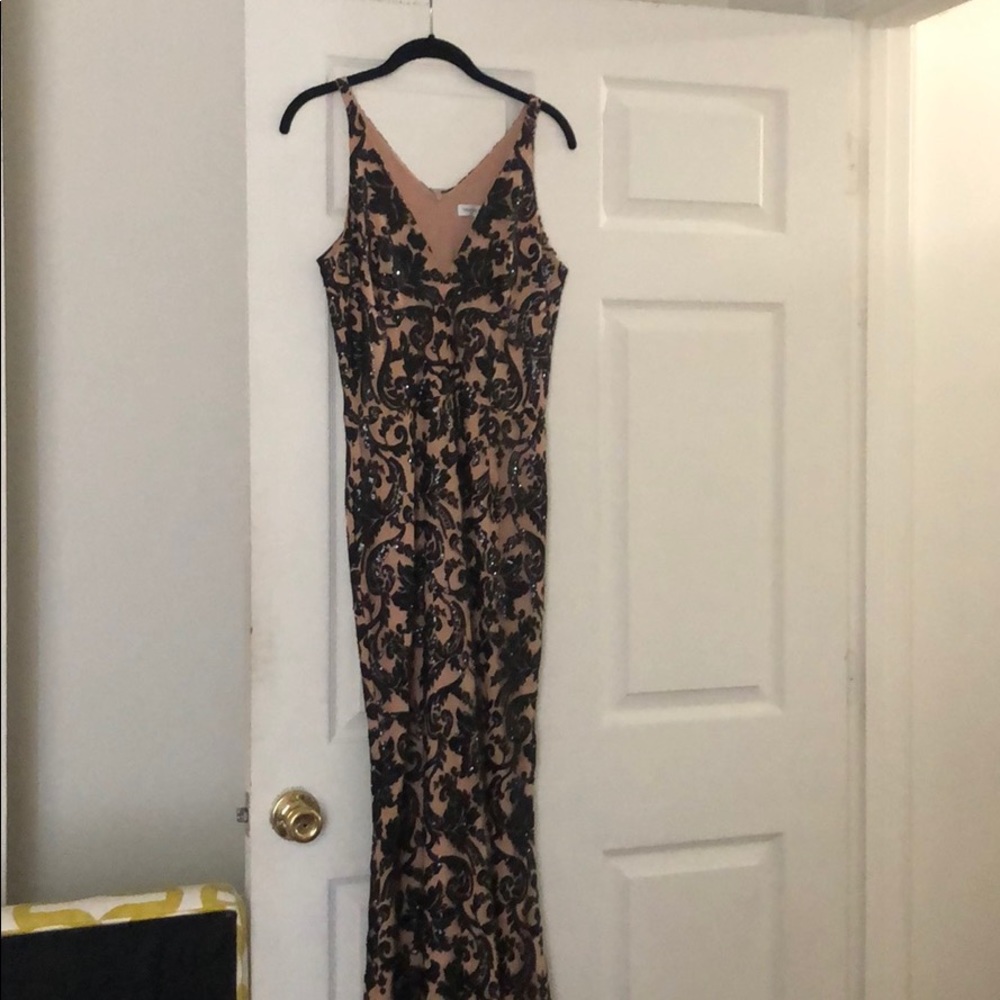 Maxi gold and black sequin dress Nordstrom